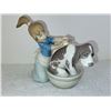 Image 1 : LLADO BASHFUL BATHER GIRL WITH DOG STATUE