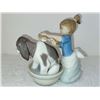 Image 3 : LLADO BASHFUL BATHER GIRL WITH DOG STATUE