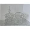 Image 1 : CYRSTAL SUGAR AND CREAMER SET WITH UNDERPLATE