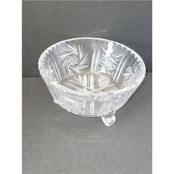CRYSTAL FOOTED CANDY DISH 6" X 3"