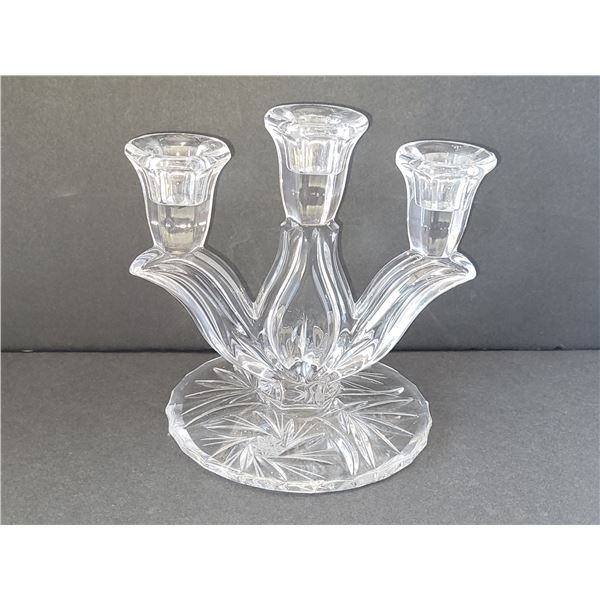 CRYSTAL TULIP MENORA CANDLESTICK HOLDER