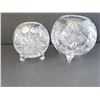 Image 1 : LOT OF 2 CHECH FOOTED CRYSTAL BOHEMIA VASES