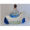 Image 3 : LARGE TRUDY GIRL WITH BLUE DRESS STATUE 9" X 8"