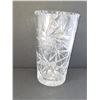 Image 1 : LARGE WIDE MOUTH CRYSTAL VASE 4.75" X 8"