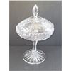 Image 1 : TALL LIDDED CRYSTAL CANDY DISH 6" X 9.5"