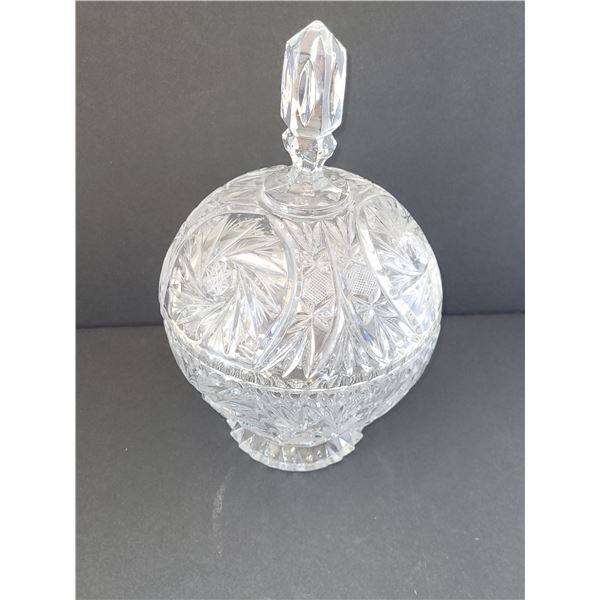 TALL LIDDED CRYSTAL COVERED DISH 6.25" X 10.25"