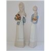 Image 1 : PAIR OF VINTAGE LLADRO LIKE STATUES 10.25" T & 11" T