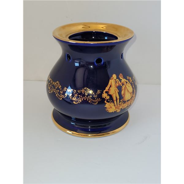 LIMOGES FRANCE TEALIGHT HOLDER 4" X 4.25"