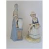 Image 1 : LOT OF 2 LLADRO LIKE STATUES 9.5" T & 10.25" T