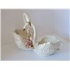 Image 4 : VERY LARGE CAPODIMONTE SWANS TABLE DECOR 16" X 11"