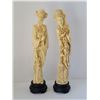 Image 1 : VERY OLD JAPANESE MATRIARCH COUPLE STATUE 2.25"X 12.25"