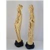 Image 2 : VERY OLD JAPANESE MATRIARCH COUPLE STATUE 2.25"X 12.25"