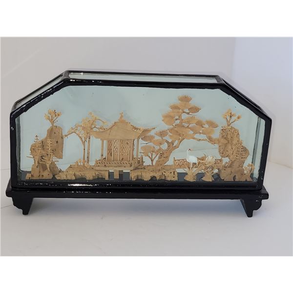 VINTAGE CHINESE CORK ART CARVING 8" X 4"