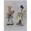 Image 1 : PAIR OF ASIAN WOMEN MUSICIANS ESP HAND PAINTED 2.5" X 6.5"