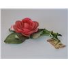 Image 2 : CAPODIMONTE ROSE AND ROSE BUD WITH TAG 6.5" X 2"