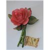 Image 3 : CAPODIMONTE ROSE AND ROSE BUD WITH TAG 6.5" X 2"