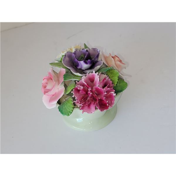 THORLEZ ENGLISH BONE CHINA FLORAL TABLE DECOR 3.5" X 3"