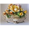 Image 7 : MASSIVE CAPODIMONTE ROSE BOUQUET TABLE CENTERPIECE 15.5" X 11" X 10"