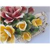 Image 8 : MASSIVE CAPODIMONTE ROSE BOUQUET TABLE CENTERPIECE 15.5" X 11" X 10"