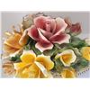 Image 9 : MASSIVE CAPODIMONTE ROSE BOUQUET TABLE CENTERPIECE 15.5" X 11" X 10"
