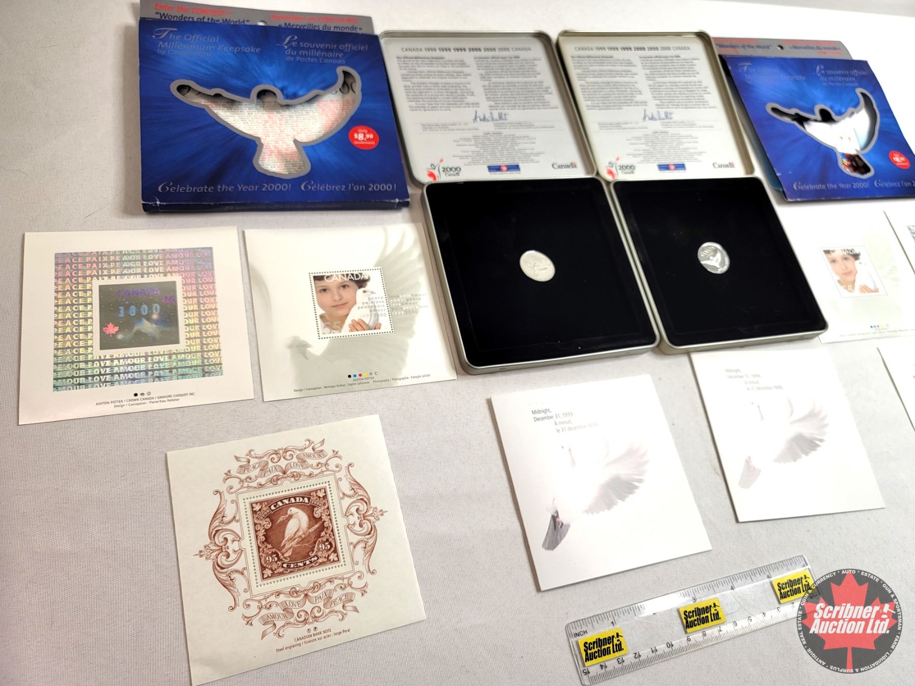 The Official Millennium Keepsake by Canada Post (Coin & Stamps) 2 Tins (SEE PICS!) Scribner The Official Millennium Keepsake by Canada Post (Coin & Stamps) 2 Tins (SEE PICS!) Scribner