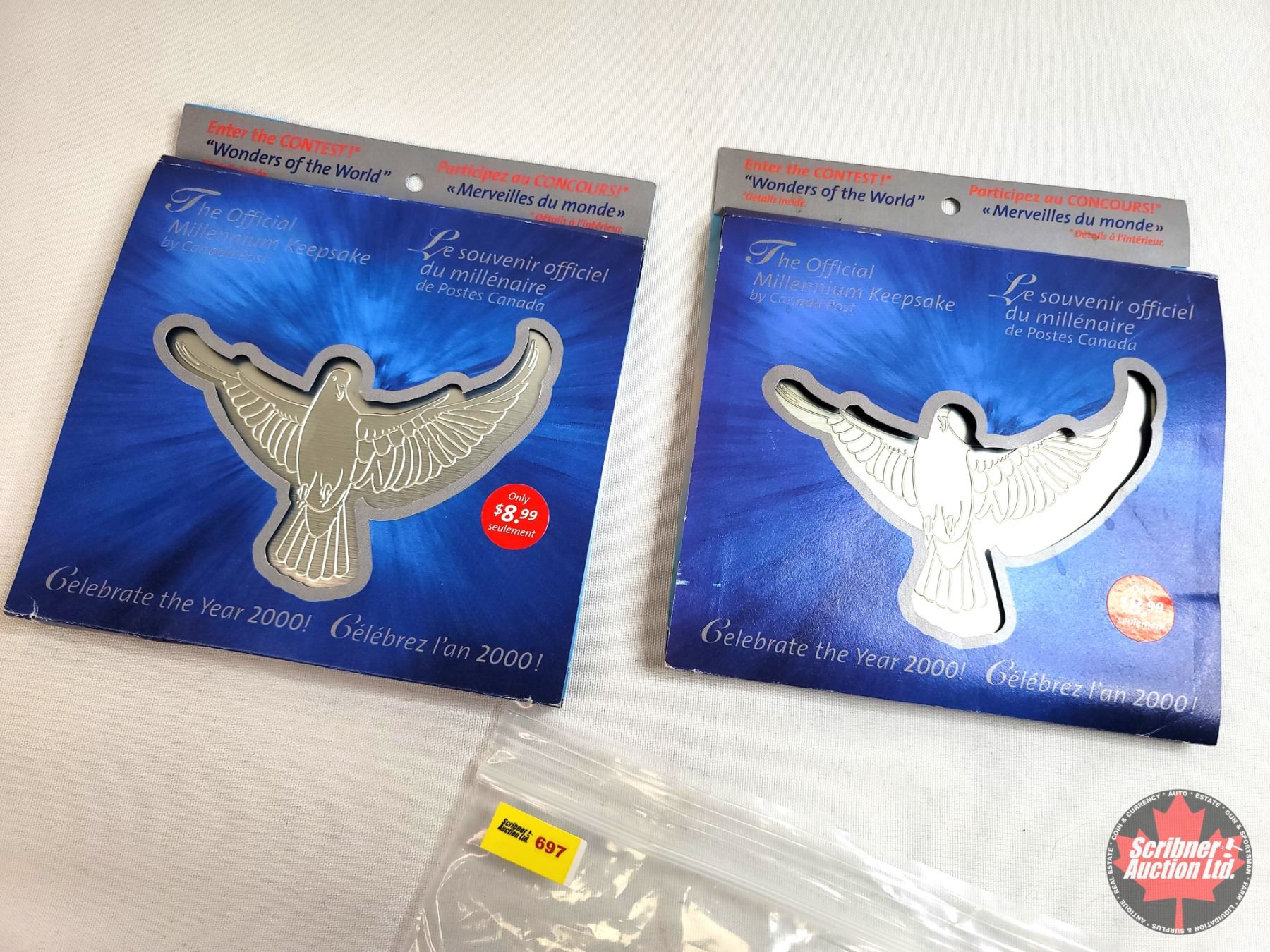 The Official Millennium Keepsake by Canada Post (Coin & Stamps) 2 Tins (SEE PICS!) Scribner The Official Millennium Keepsake by Canada Post (Coin & Stamps) 2 Tins (SEE PICS!) Scribner