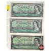 Image 1 : Canada $1 Bills (3):  1954 Lawson/Bouey #ZF0715813 1954 Lawson/Bouey #CI9514818 1967 Beattie/Rasmins