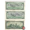 Image 2 : Canada $1 Bills (3):  1954 Lawson/Bouey #ZF0715813 1954 Lawson/Bouey #CI9514818 1967 Beattie/Rasmins