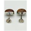 Image 4 : UNIQUE SIGNED VINTAGE STERLING GEMSTONE CUFFLINKS