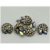 Image 1 : GORGEOUS SHERMAN AURORA CRYSTAL BROOCH AND EARRINGS SET