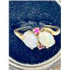 Image 2 : ESTATE 10KT GOLD OPAL AND RUBY AND SPINEL RING