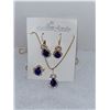 Image 1 : LADY DIANNA STYLE BLUE STONE EARRINGS NECKLACE AND RING
