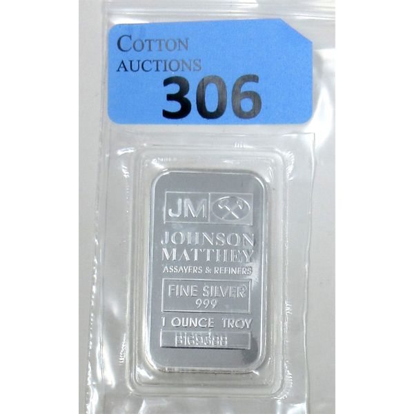 1 Oz .999 Silver Johnson Matthey Serial Numbered Bar 