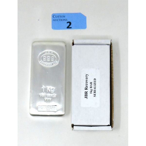 1 Kilo .999 Silver JBR Ethically Sourced Bar 