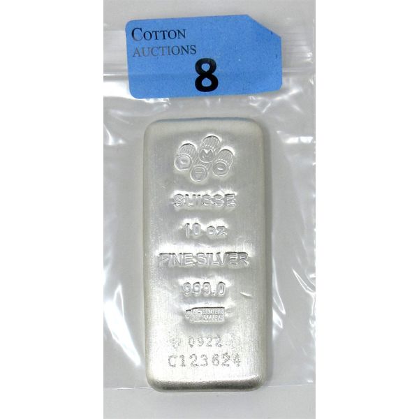 10 Oz .999 Silver PAMP Suisse Serial Numbered Bar 