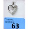 Image 1 : 10 KT White Gold Cubic Zirconia Heart Pendant