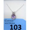 Image 1 : 1.75 CT Amethyst & Diamond Sterling Silver Pendant 