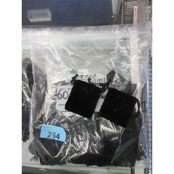 60 New Black Velvet Jewelry Bags - 2  x 2.25 