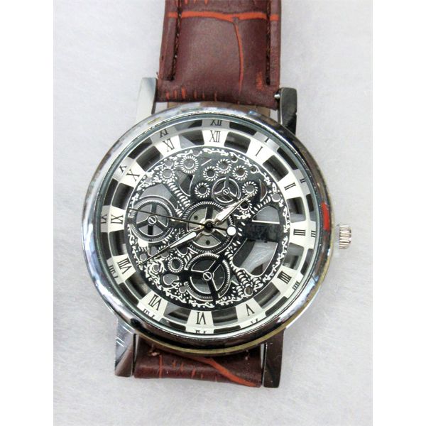 2 New Skeleton Watches with Stainless Steel Backs