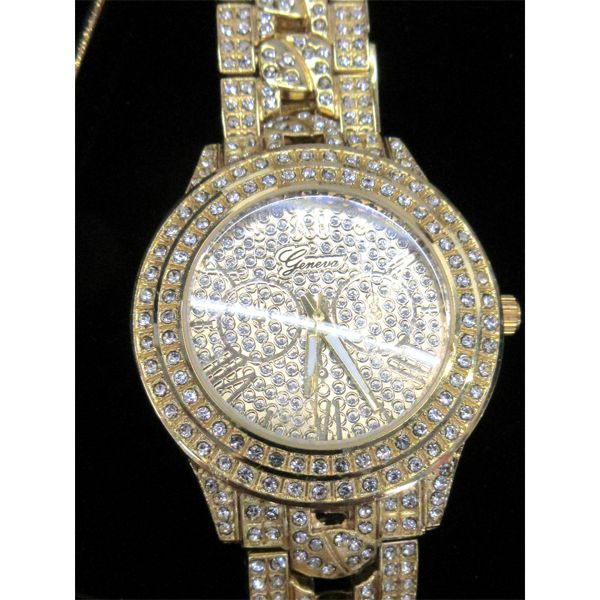 New Halukakah Gold-Tone Crystal Encrusted Watch