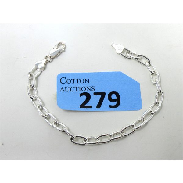 New Italian 8  Sterling Silver Chain Bracelet