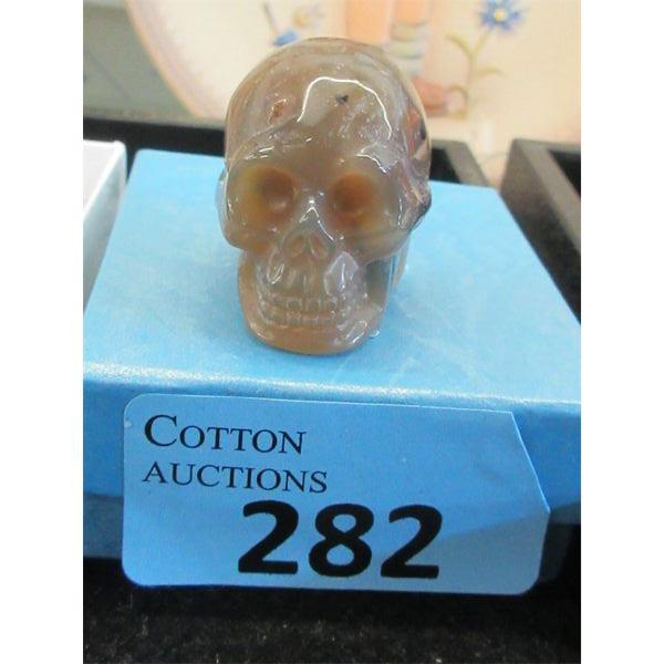 267 Carat Agate Skull - Hand Carved