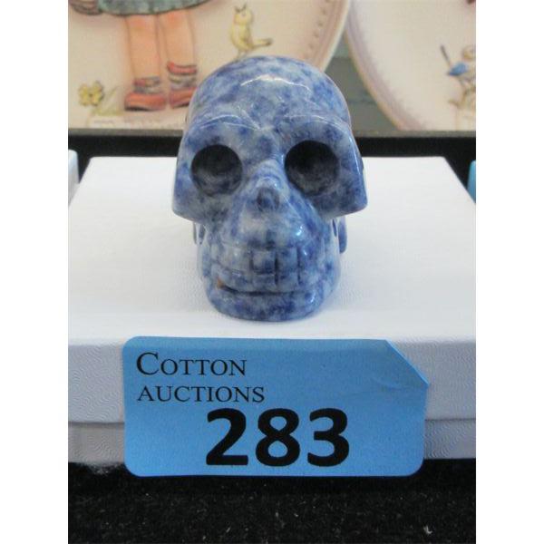 454 Carat Blue Jasper Skull - Hand Carved