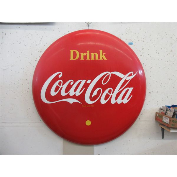 48  Coca-Cola Porcelain Button Sign 1954