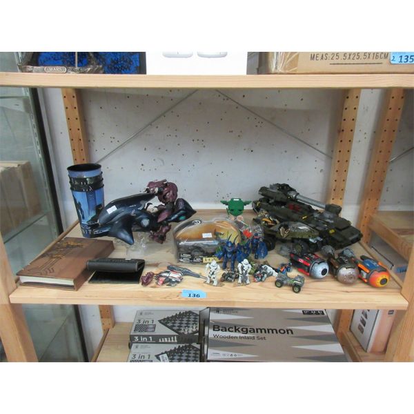 Shelf Lot of Halo & Halo Mega Bloks Goods