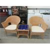 Image 1 : 2 Wicker Patio Chairs with Tile Top Table