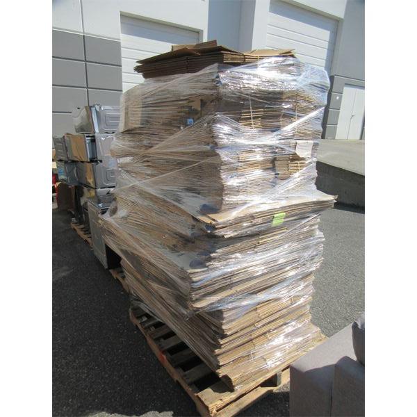 Skid of Assorted New Cardboard Shipping Boxes