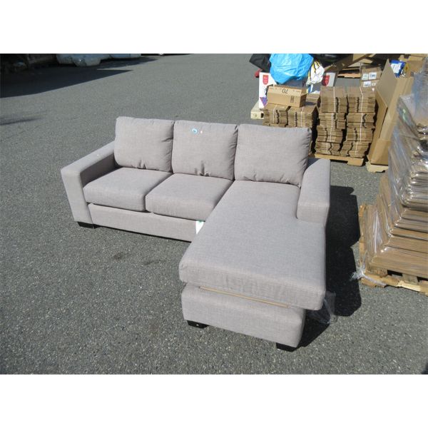 Grey Fabric Chaise End Sofa - Store Model