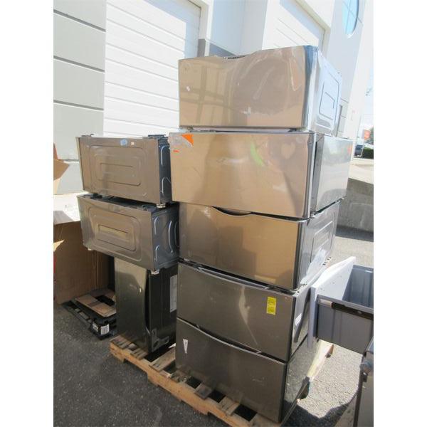 Skid of Assorted Appliance Pedestals with Drawers 