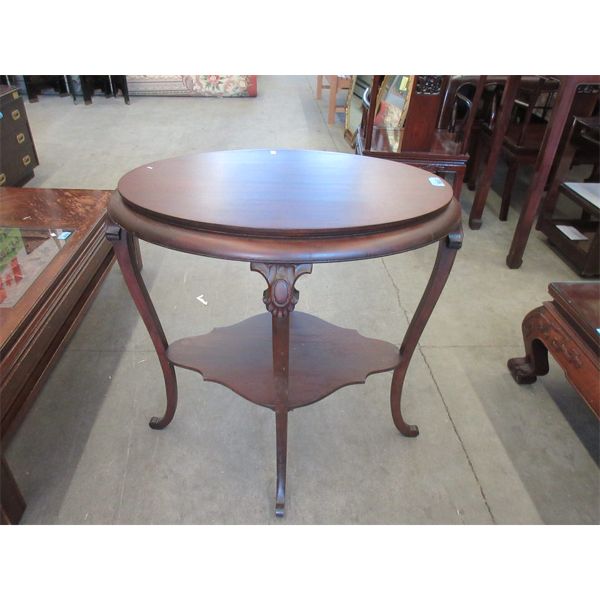 Oval Walnut Accent Table - 20  x 29  x 30  tall